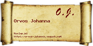 Orvos Johanna névjegykártya
